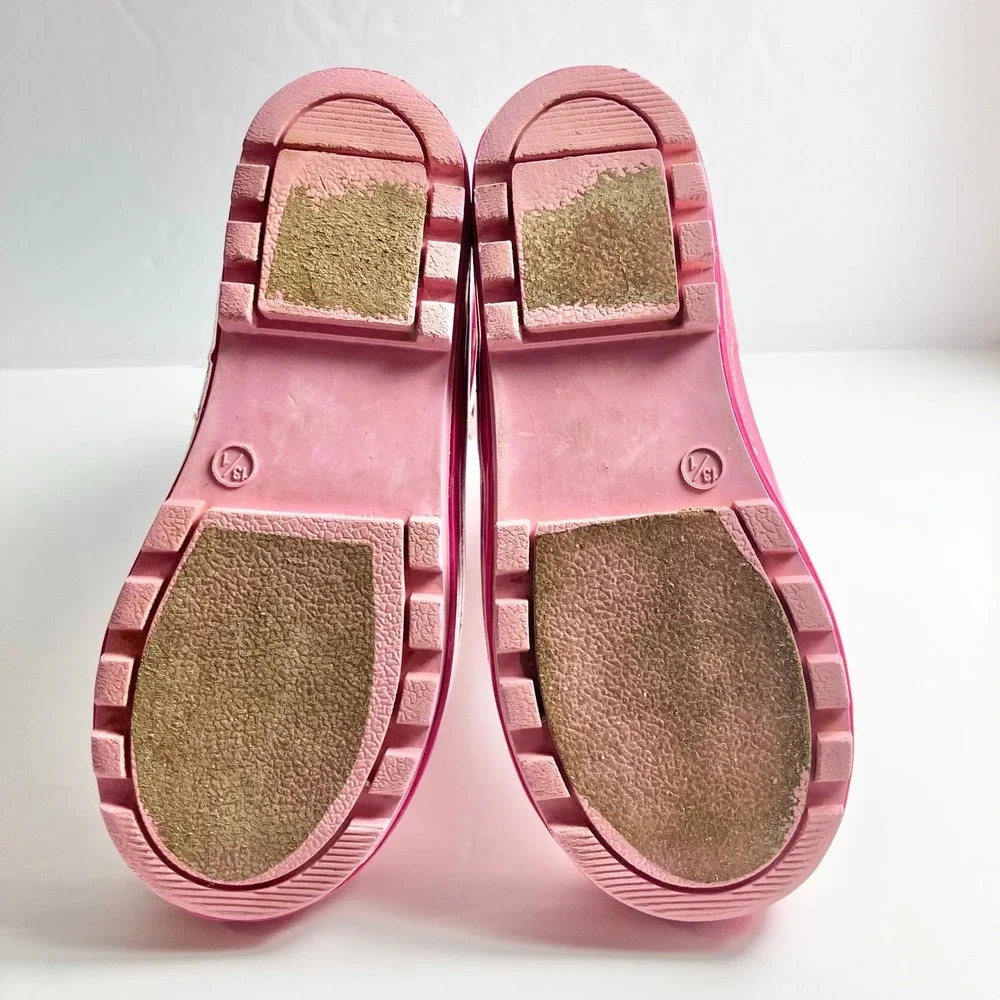 Disney Minnie Mouse Daisy Duck Pink Rubber Rain Boots Pull-On Toddler Sz 13/1